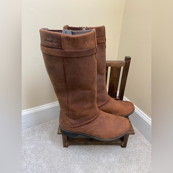 Eddie Bauer Leather Trace Riding Boots Size 8.5 - Picture 2 of 5